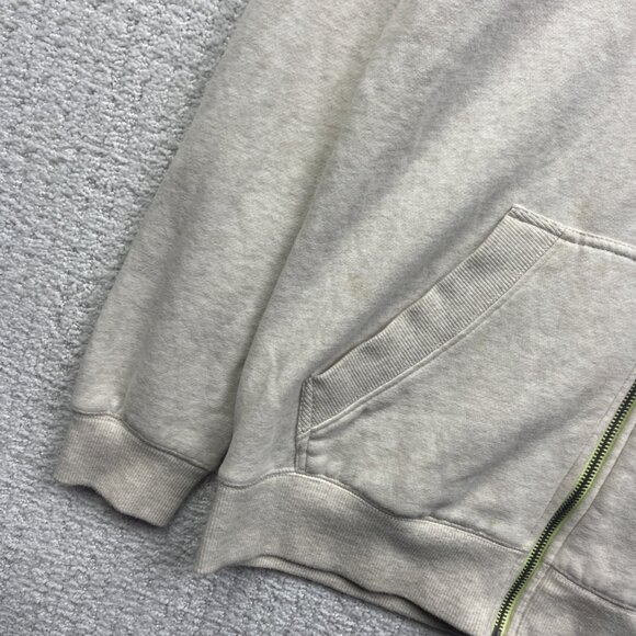 Y2K ROXY Full zip Hoodie Fleece Off-White / Green Skater Surf Beach Women Sz M - Picture 4 of 16